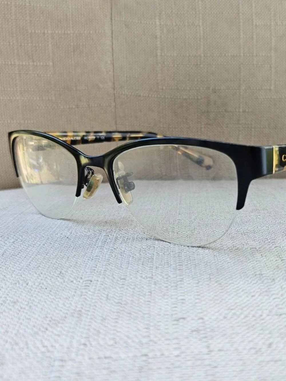 Coach Women Eyeglasses Frame HC5078 Satin Black/Honey Mosaic Eyewear Glasses